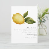 Carte Faire-part de mariage au citron méditerranée (Debout devant)