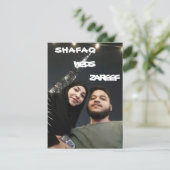 CARTE FAIRE-PART DE MARIAGE AVEC IMAGES ET POLICE (Debout devant)