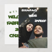 CARTE FAIRE-PART DE MARIAGE AVEC IMAGES ET POLICE (Devant / Derrière)