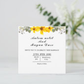 Carte faire-part de mariage Beau Carré Floral (Debout devant)