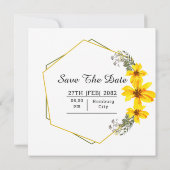 Carte faire-part de mariage Beau Carré Floral (Dos)