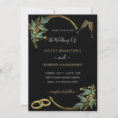 Carte Faire-part de mariage Black Gold Design élég (Devant)