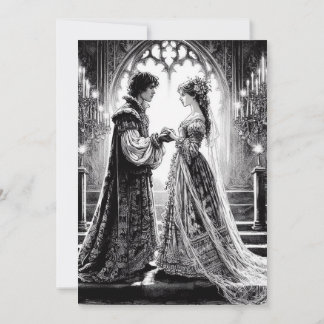 Carte faire-part de mariage - Black White Romeo Ju