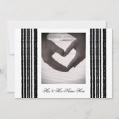 Carte Faire-part de mariage Black White Strips (Devant)