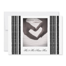 Carte Faire-part de mariage Black White Strips