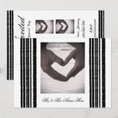 Carte Faire-part de mariage Black White Strips (Devant / Derrière)