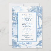 Carte Faire-part de mariage Blue Coastal Toile (Devant)