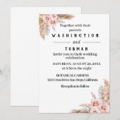 Carte Faire-part de mariage Bohème Chic Floral (Devant / Derrière)