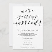 Carte faire-part de mariage Calligraphie noir blan (Devant)