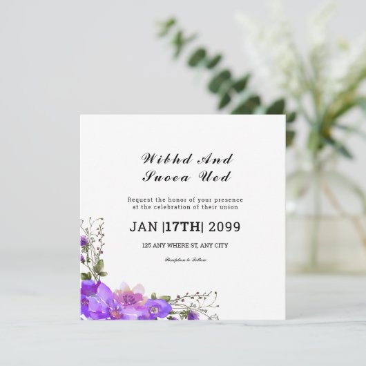 Carte Faire-part de mariage carré Gatefold (Debout devant)