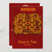 Carte faire-part de mariage chinoise (v1) (Devant / Derrière)