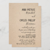 CARTE FAIRE-PART DE MARIAGE CLASSIQUE ÉCRITE À LA  (Devant / Derrière)