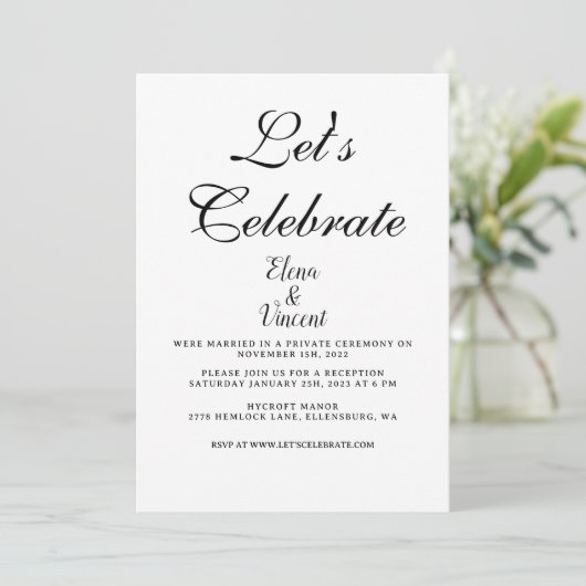 Carte faire-part de mariage CLASSIQUE simple (Debout devant)