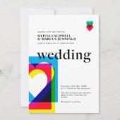 Carte faire-part de mariage Color Pop (Devant)