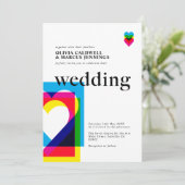 Carte faire-part de mariage Color Pop (Debout devant)