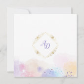 Carte Faire-part de mariage couleur aquarelle (Dos)