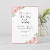 Carte faire-part de mariage couleur eau fleurie (Debout devant)