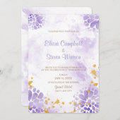 Carte Faire-part de mariage couleur pourpre (Devant / Derrière)