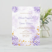 Carte Faire-part de mariage couleur pourpre (Debout devant)