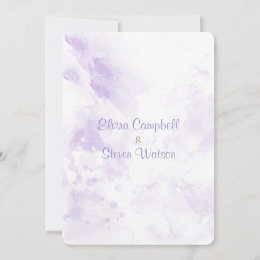 Carte Faire-part de mariage couleur pourpre (Dos)