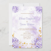 Carte Faire-part de mariage couleur pourpre (Devant)