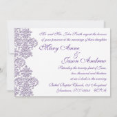 Carte Faire-part de mariage Damask Royal Purple (Dos)