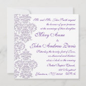 Carte Faire-part de mariage Damask Royal Purple (Dos)