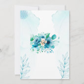 Carte faire-part de mariage d'aquarelle florale bl (Dos)