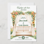 Carte Faire-part de mariage d'aquarelle stade flor (Dos)