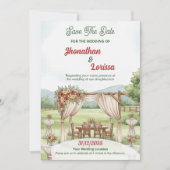 Carte Faire-part de mariage d'aquarelle stade flor (Devant)