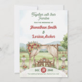 Carte Faire-part de mariage d'aquarelle stade flor (Dos)