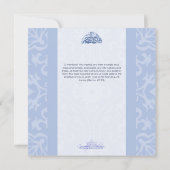 Carte faire-part de mariage de bismillah bleu isla (Dos)