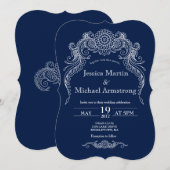 Carte faire-part de mariage de conception de défil (Devant / Derrière)