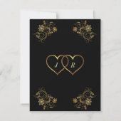 Carte Faire-part de mariage de conception Gold Bla (Dos)