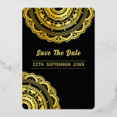 Carte Faire-part de mariage de luxe Design Gold Fo (Verso)