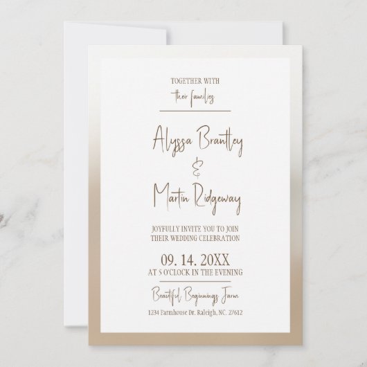 Carte Faire-part de mariage de style simple (Devant)