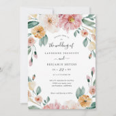 Carte Faire-part de mariage d'été à fleurs douces (Devant)