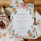 Carte Faire-part de mariage d'été à fleurs douces