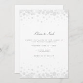 Carte Faire-part de mariage Élégante Script Snowfl (Devant / Derrière)