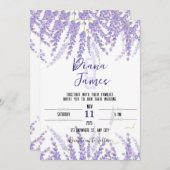 carte faire-part de mariage en couleurs lavande (Devant / Derrière)