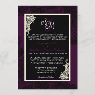 Carte Faire-part de mariage en dentelle blanche et