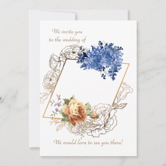 Carte Faire-part de mariage Florale (Devant)