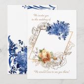 Carte Faire-part de mariage Florale (Devant / Derrière)