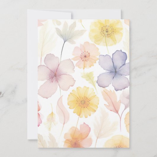 Carte Faire-part de mariage florale (Dos)