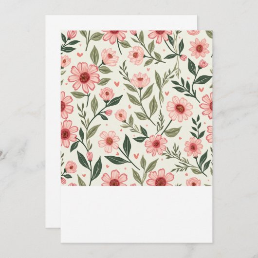 Carte Faire-part de mariage florale (Devant / Derrière)