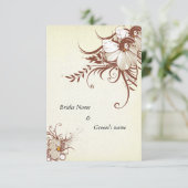 Carte faire-part de mariage florale ancienne de 3, (Debout devant)