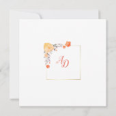 Carte Faire-part de mariage Florale Orange (Dos)