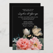 Carte Faire-part de mariage florale romantique (Devant / Derrière)