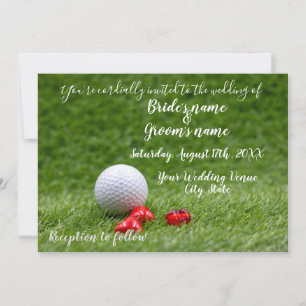 Carte Faire-part de mariage golf avec balle de gol