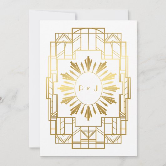 Carte Faire-part de mariage, Grand Gatsby, blanc,  (Dos)
